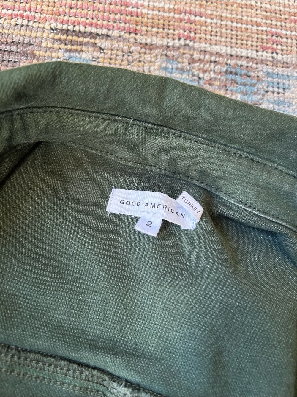 Good American Olive Short Sleeve Utility Jumpsuit - Picture 3 of 4